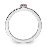 14k White Gold Stackable Expressions Pink Tourmaline and Dia. Ring